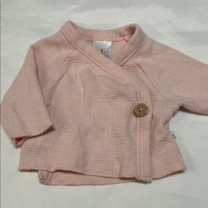 “Bundle 10/$13” baby girl premié Pink Waffle Knit Baby Cardigan button shirt